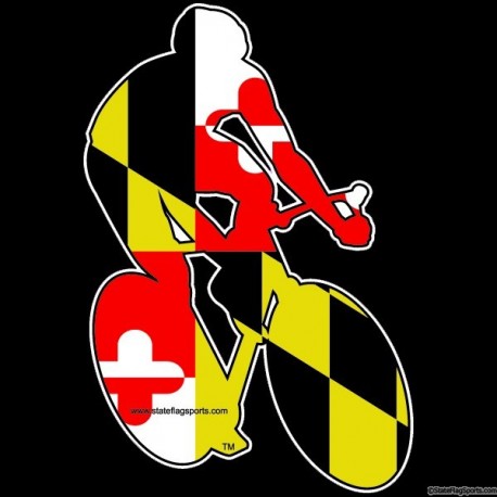 Maryland Themed Cyclist Decal
