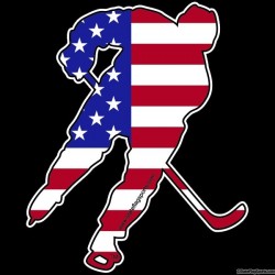 U.S.A. Hockey Player Decal